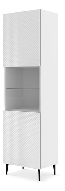 Vitrina C 1DS Rowanna (bijela sjajna + crna)