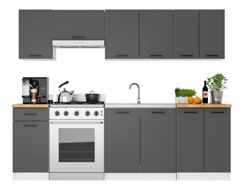 Dulap de bucătărie superior Organo W1 60 (alb + grafit)