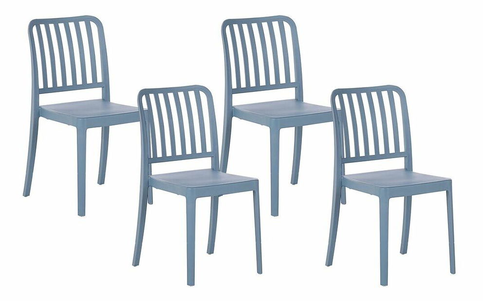 Set 4 buc scaune de grădină Sinnamon (albastru) 