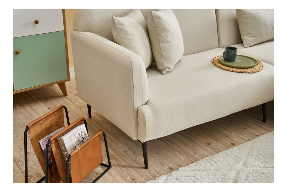 Rohová sedačka Revosatta (P) (krémová + čierna)