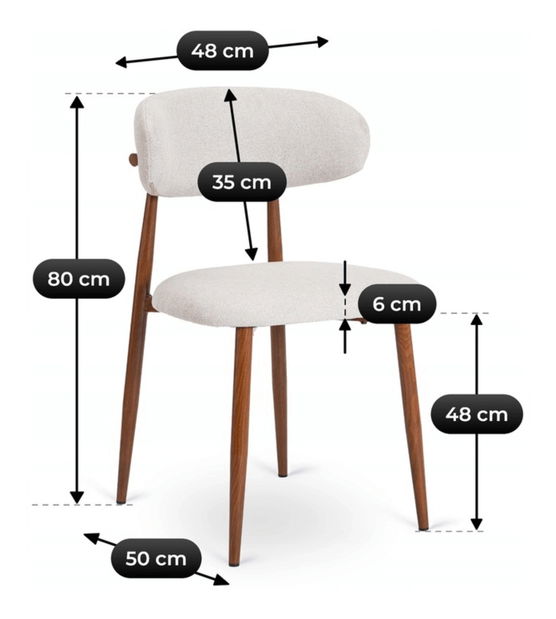 Blagovaonska stolica Fabinko (siva + orah) 