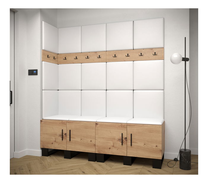 Set mobilier pentru hol Amanda 12 (Stejar artisan + Alb)