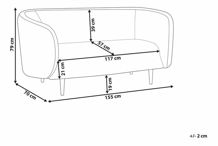 Pohovka dvojsedačka Leon (béžová)