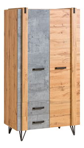 Ormar za garderobu Lorinda (hrast Wotan + beton milenium)