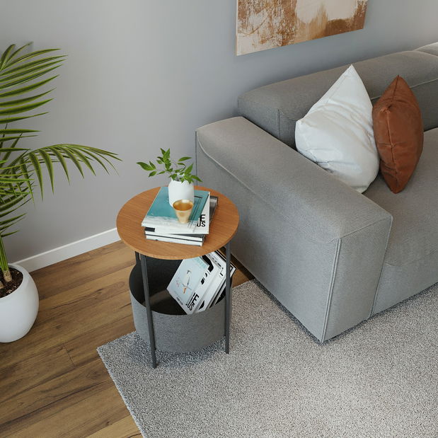 Măsuță laterală Rotenstein (Nuc + Negru)