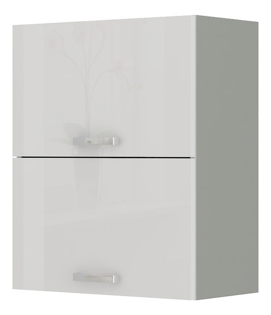 Horná kuchynská skrinka Brunea 60 GU-72 2F (sivá + lesk biely)