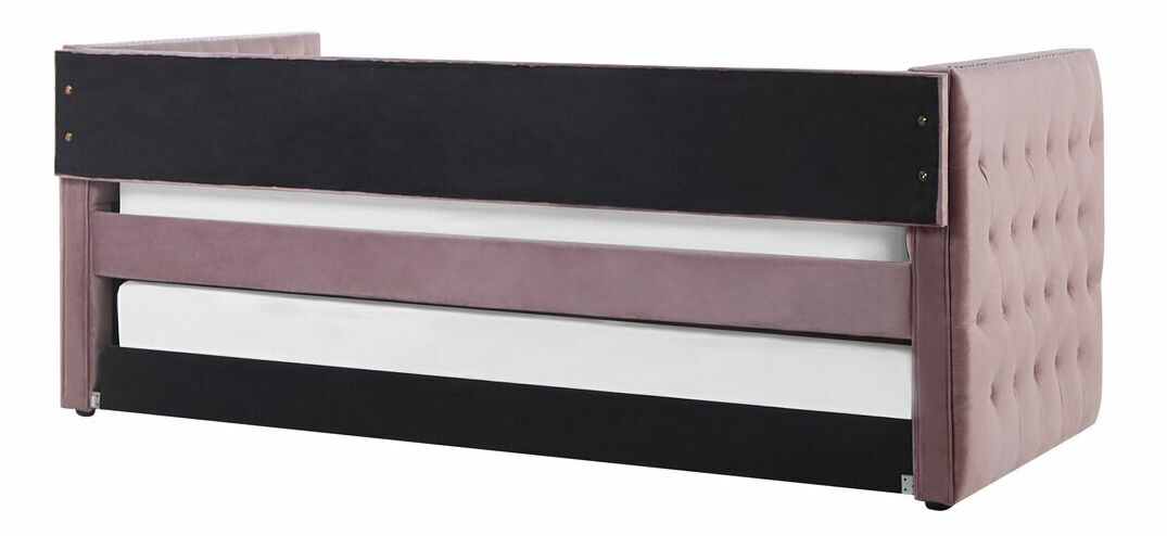 Rozkladacia posteľ 90 cm GENSA (ružová) (s roštom)