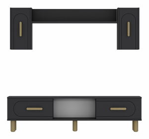 Obývacia stena Yosua 1 (antracit + dub zafírový)