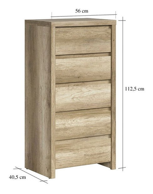 Komoda BRW Kaspian KOM5S (dub monument)