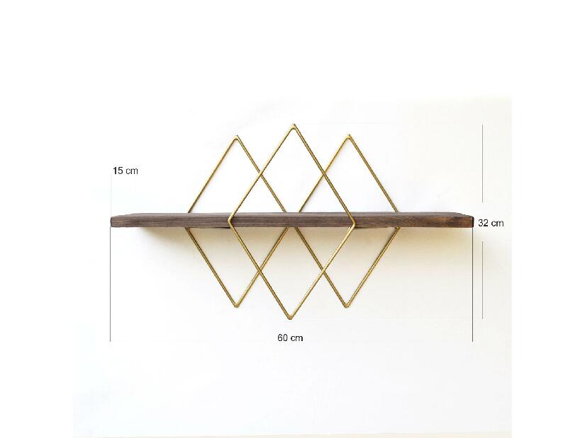 Dekoratívna nástenná polica Duvelo 13 (orech) 