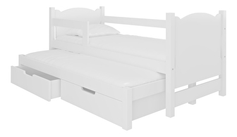 Dječji krevet na razvlačenje 180x75 cm Chloe (s podnicom i madracem) (bijela)