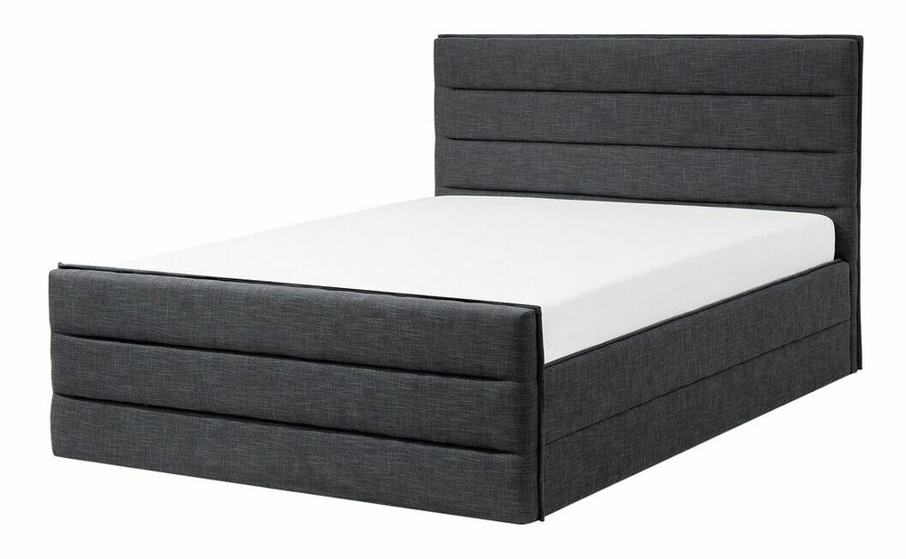Manželská posteľ 160 cm VALDO (s roštom) (tmavosivá)