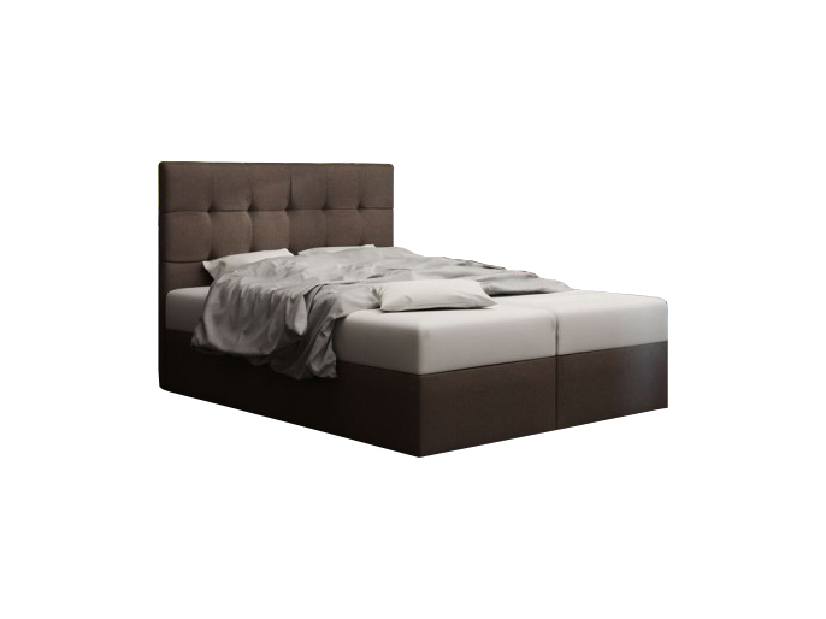 Bračni krevet Boxspring 140 cm Duel 2 Comfort (tamnosmeđa) (s madracem i prostorom za odlaganje)