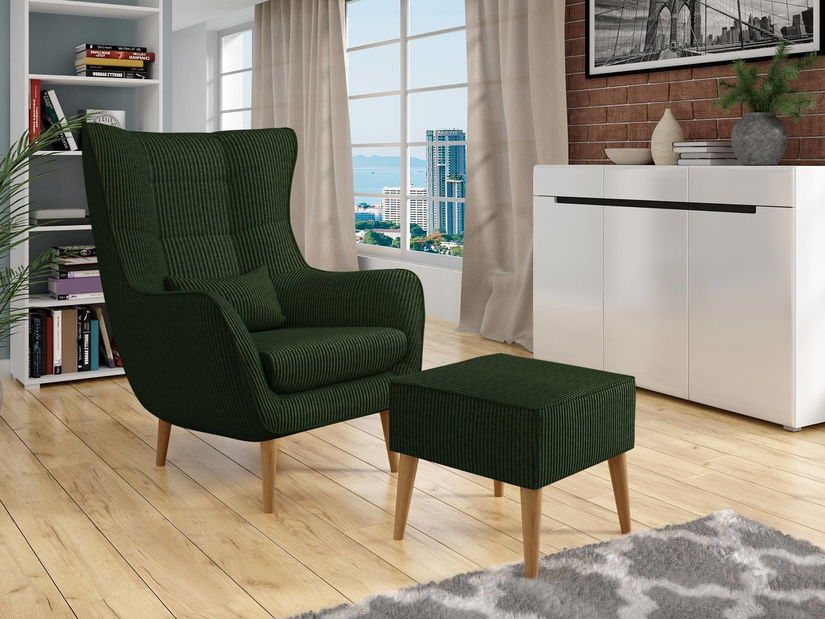 Fotoliu cu suport Flerance (Verde închis) 