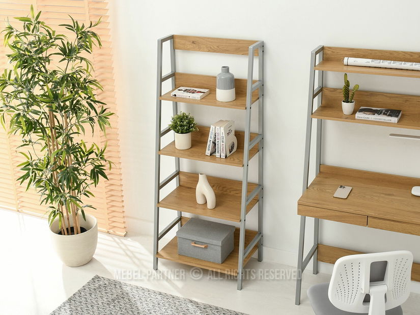 Regál Boge R (dub + chrómová matný)