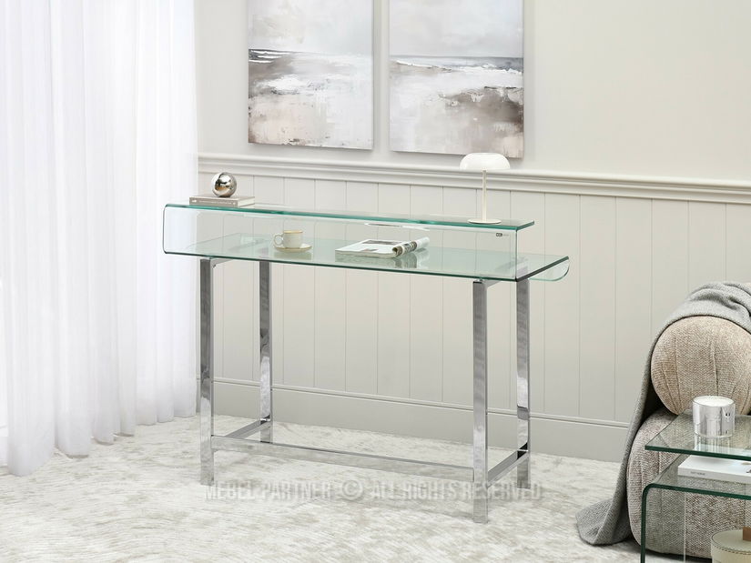 PC stol Lazuli (staklo + krom)