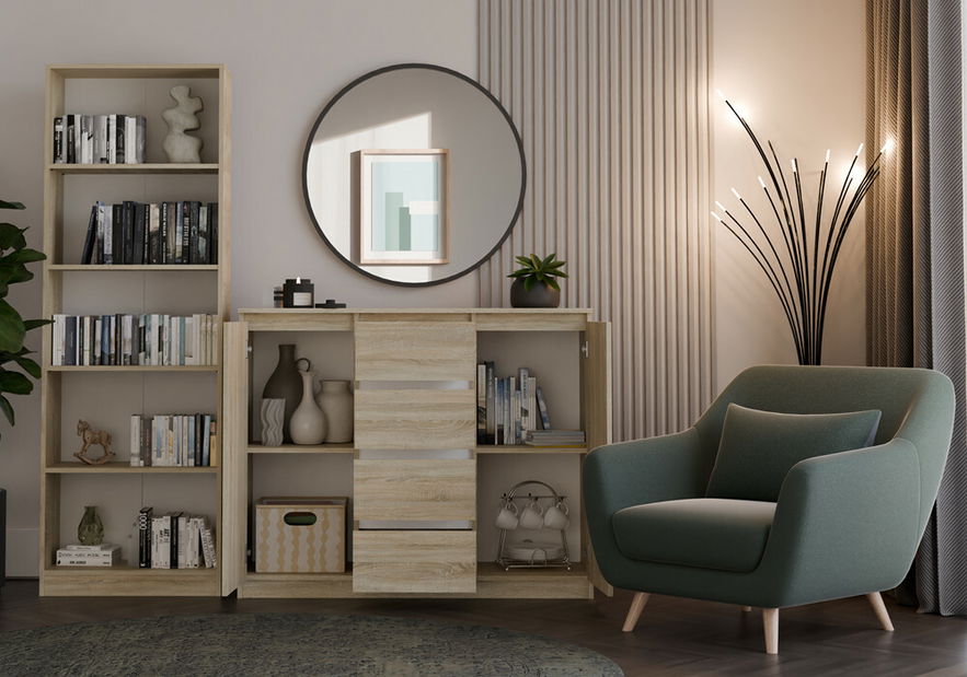 Comodă Musecalo 8 (stejar sonoma)