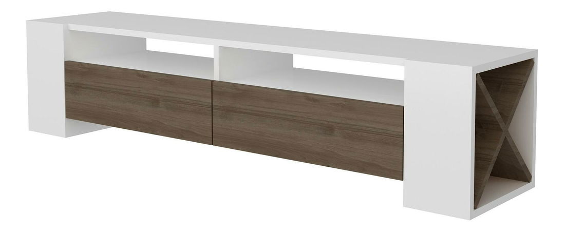 TV asztal/szekrény Sisuko (dió + fehér) 