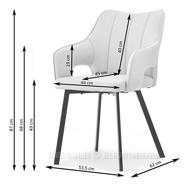 Stolica Carl (crna + krom)