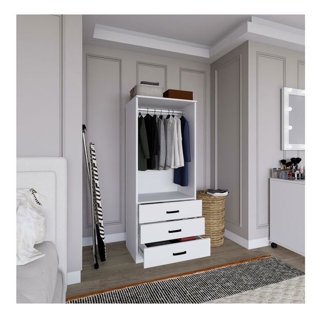 Šatníková skriňa Essy 58 (biela matná)