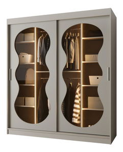 Ruhásszekrény 180 cm Boomer 3 (kasmír) (világítással)