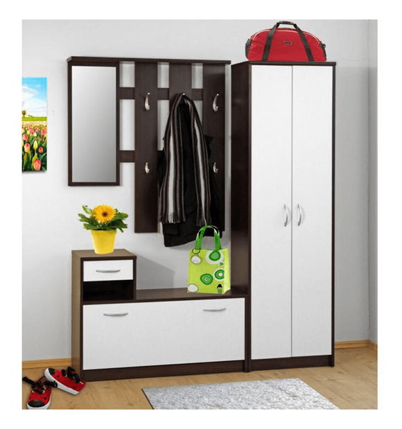 Predsieňová zostava Molton (wenge + biela) 