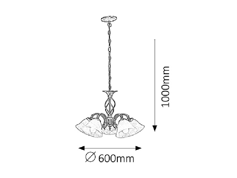 Luster Beckworth 7135 (bronzová + ryžové kamenné sklo)