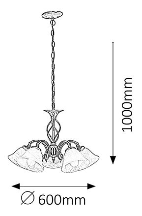 Luster Beckworth 7135 (bronzová + ryžové kamenné sklo)