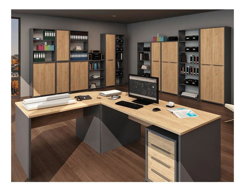 Masă de scris Hamila NEW TYP 11 (grafit + stejar artisan)