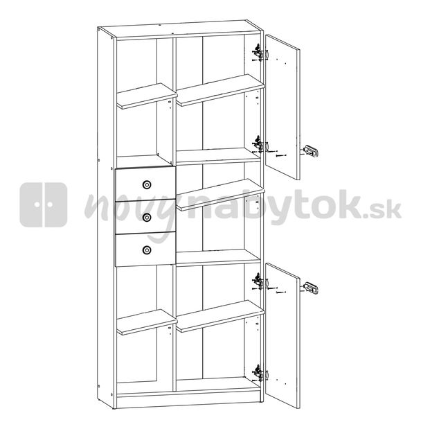 Policová skriňa BRW TWIST regał