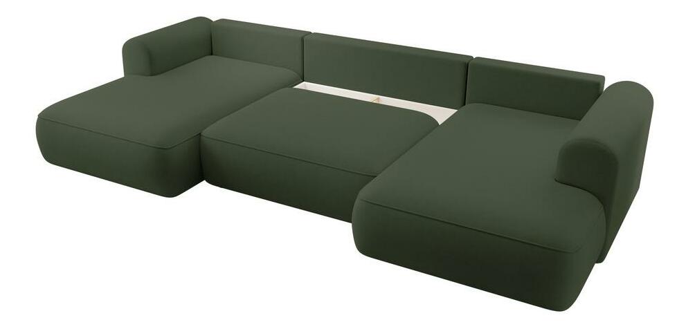 Kutna garnitura u obliku slova U Olivo U (D) (zelena + crna)