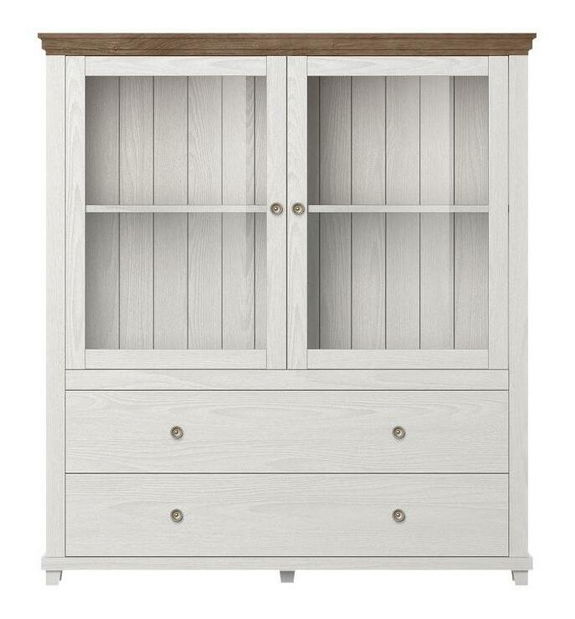 Vitrină Elvina Typ 46 (alb + stejar lefkas)