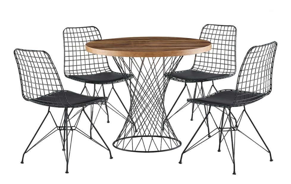 Blagovaonski stol (za 4 osobe) Perth (orah + crna)