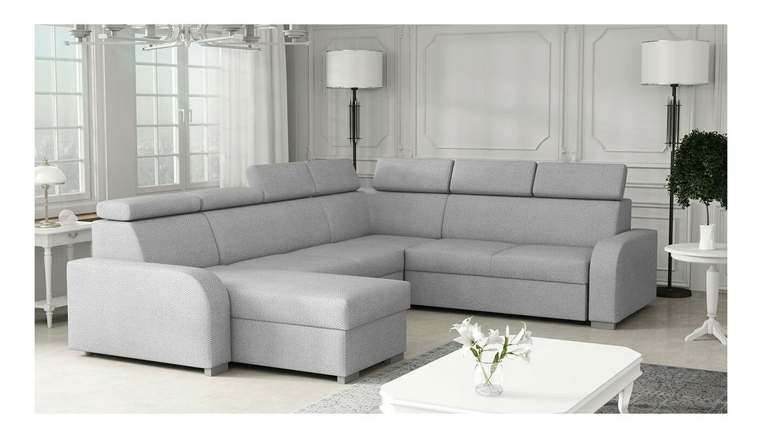 Kutna garnitura U Lyseri 2rR2pLC (siva) (s prostorom za odlaganje)