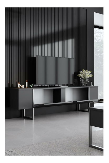 Masă TV/Dulap Luna (antracit + arigintiu)