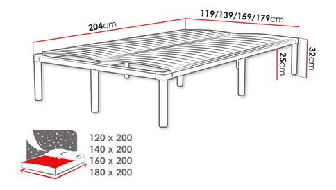 Manželská kovová posteľ 120x200 cm Izaur I (s roštom) (čierna) *výpredaj