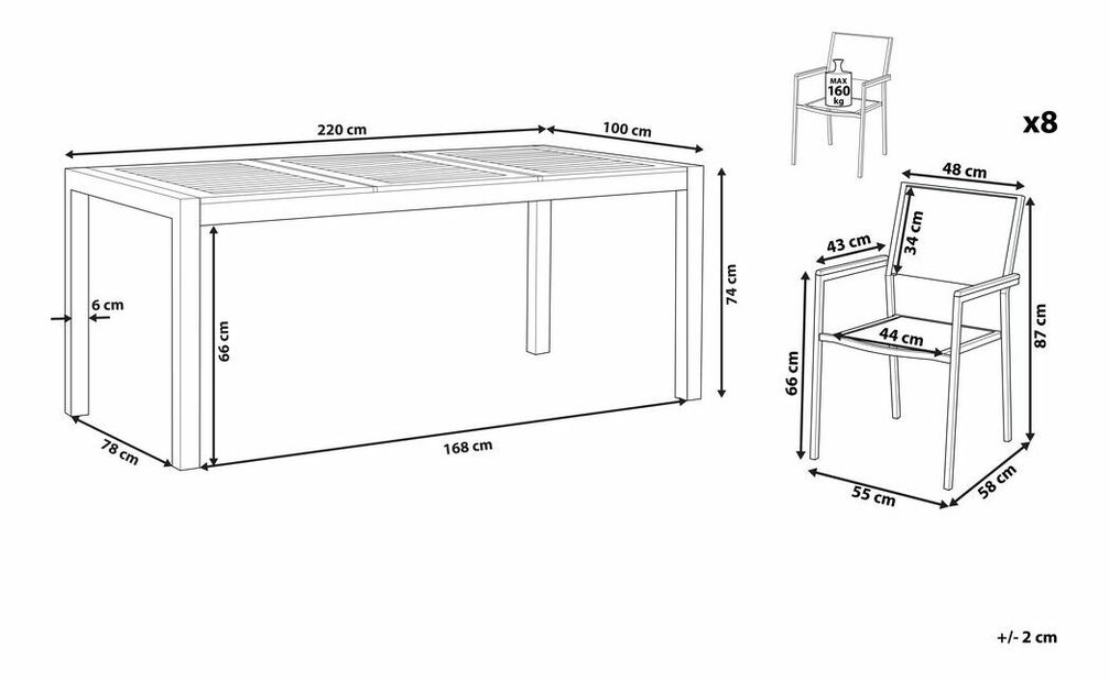 Vrtni set Giggles (svijetlo drvo + bež)