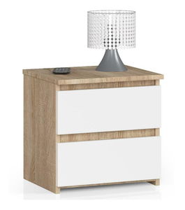 Nočný stolík Cleania CL2 (dub sonoma + biela)