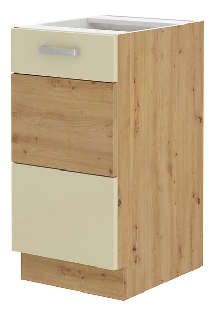 Dolná kuchynská skrinka Arryn 40 D 1F BB (dub artisan + lesk krémový)