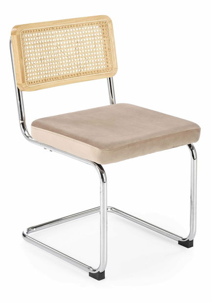 Scaun de sufragerie Klup (Bej + lemn natural)