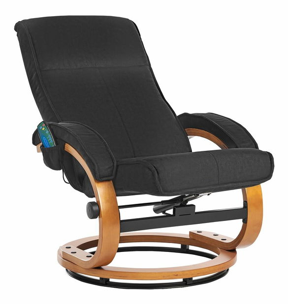 Masážne kreslo HEROND (umelá koža) (čierna)