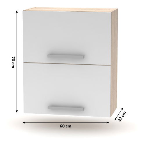 Dulap superior de bucătărie rabatabil NOPL-008-OH Noliana (alb + stejar sonoma)