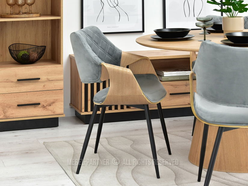 Stolica Rolf K (hrast sivi + crna)