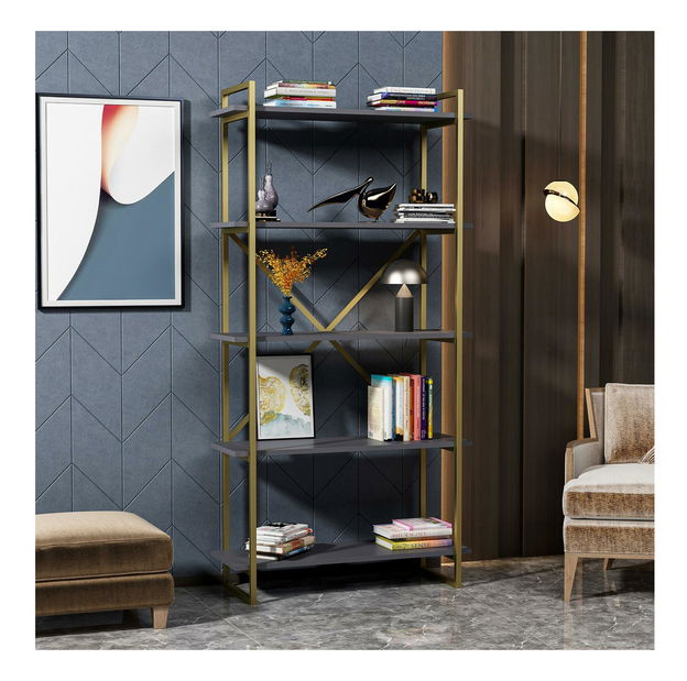 Regál Ladepe 2 (zlatá + antracit) 