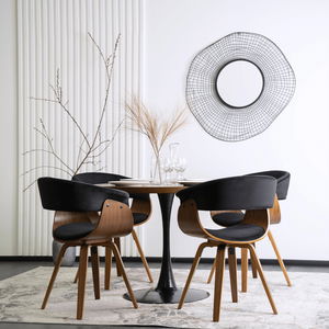 Blagovaonski set Leyes 2 (orah + crna) (za 4 osobe)