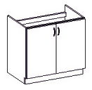 Dolná kuchynská skrinka Chamonix 80 ZL 2F BB 