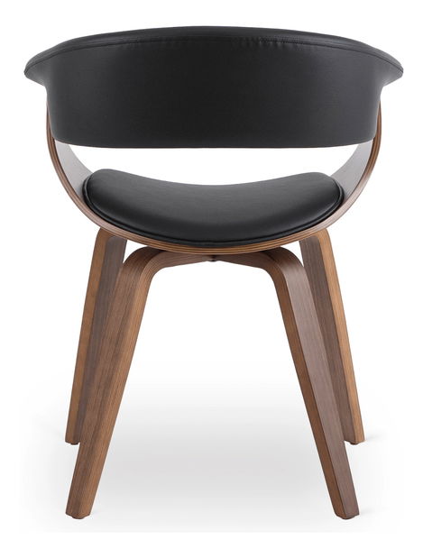 Blagovaonska stolica Generosas 1 (crna eko koža + orah) 