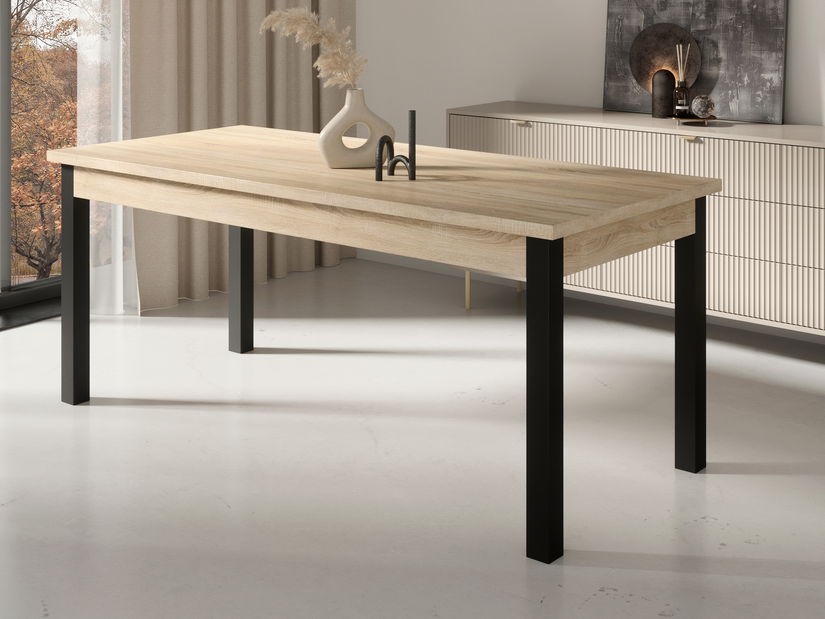 Blagovaonski stol Raviel80 (hrast sonoma + crna)