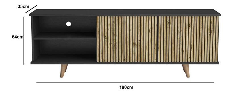 TV stolík/skrinka Franc 54 (čierne drevo + borovica atlantická)