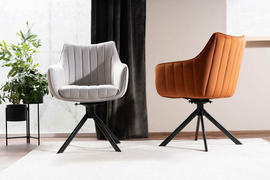 Scaun de sufragerie Anastasia (Albastru marin + Negru)